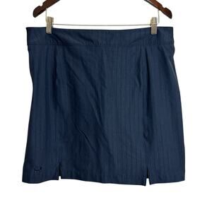 Under Armour Performance Women's Striped Skort Skirt Sz 12 Black Nylon Blend